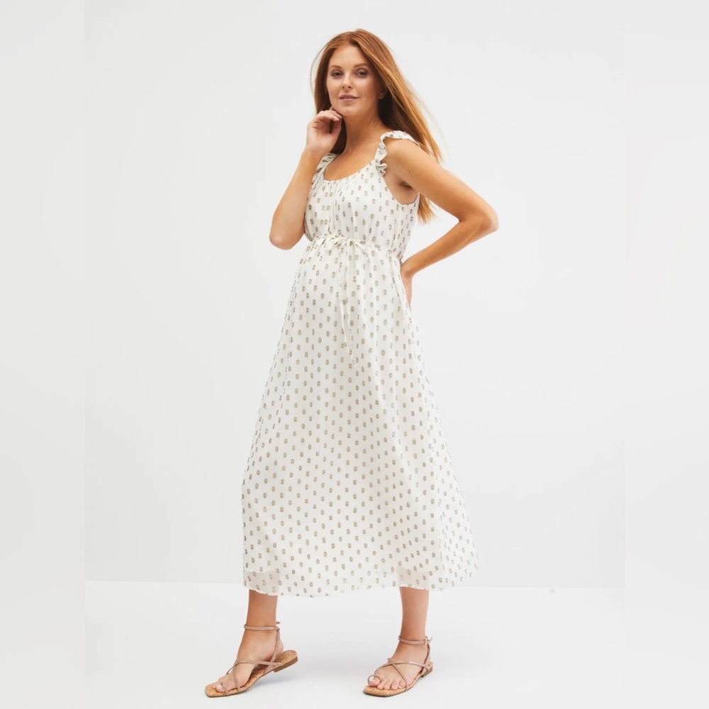 NWT Jessica Simpson Ruffle Strap Midi Maternity Dress